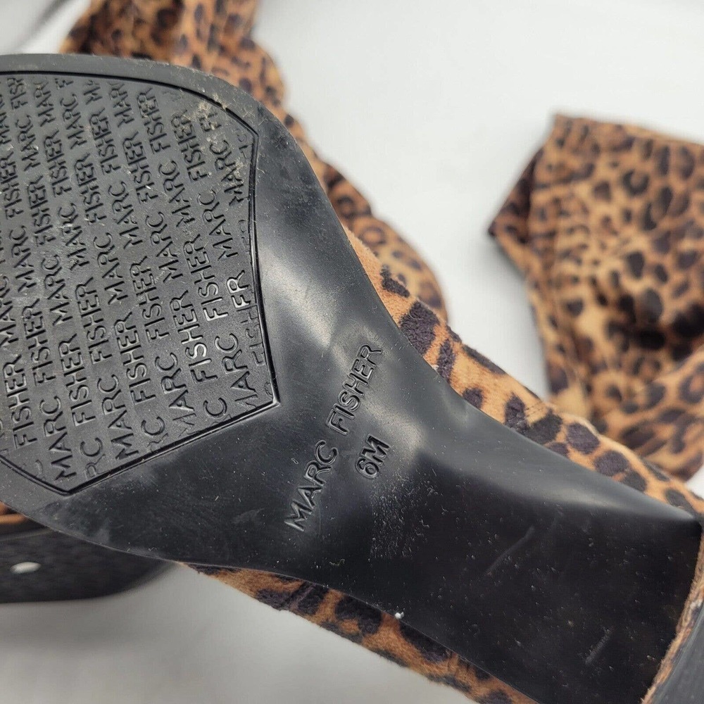 New Marc Fisher LULEY Stretch Leopard Chunky Heel Zip Over the Knee Boots sz 6 - Picture 7 of 8